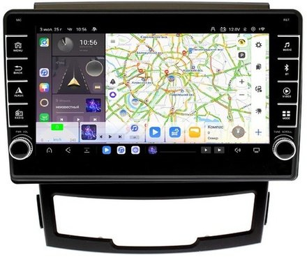 Магнитола для SsangYong Actyon II 2011-2013 - Carmedia OL-9762 (кнопки и крутилки) Android 13, TS20, 6+128Гб, CarPlay, 4G SIM-слот