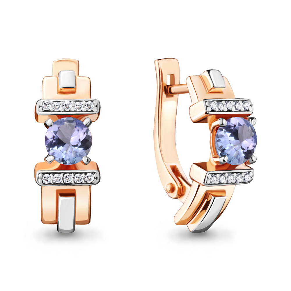 942773Ак Серьги из Золота с бриллиантами, танзанитами из коллекции "Breeze"
