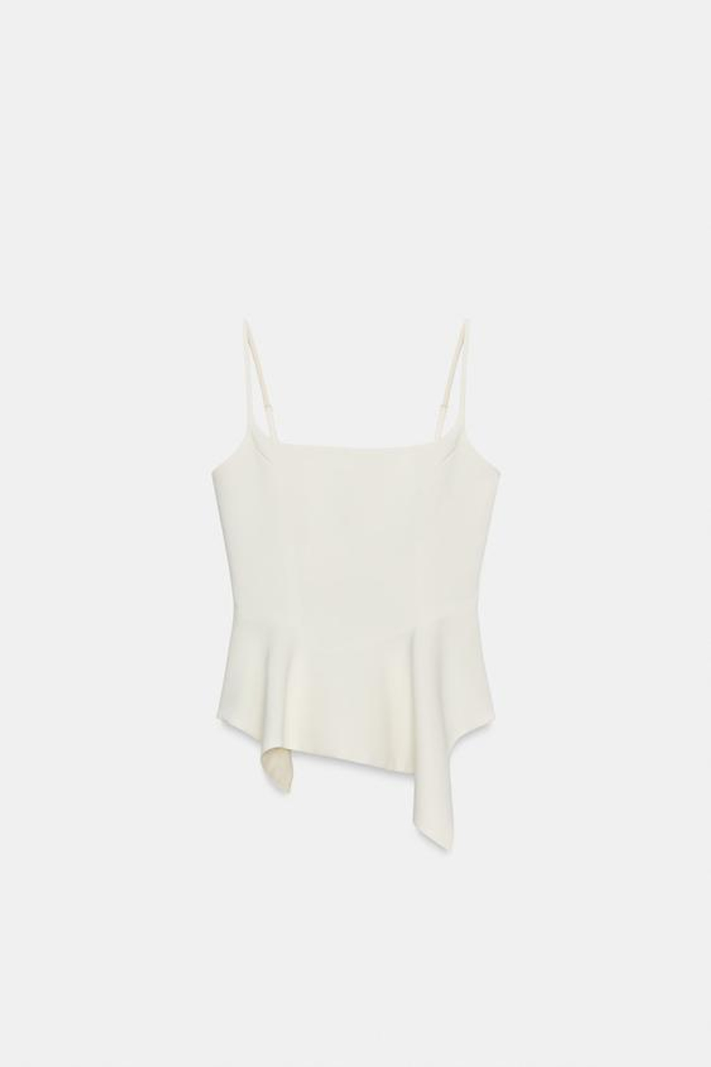 ZARA ТОП С БАСКОЙ — ZW COLLECTION, ЭКРЮ