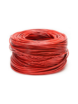 Cabeus UTP-4P-Cat.5e-SOLID-LSZH-RD Кабель витая пара UTP (U/UTP), категория 5e, 4 пары (24 AWG), одножильный, красный, LSZH, нг(А)-HF, (305 м)