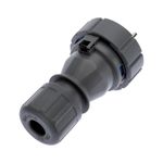 Вилка влагозащищенная прямая 2P+РE, 16А, IP68, серая REXANT