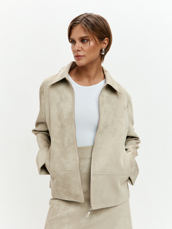 Куртка Сидни из экокожи в оттенке миндаля