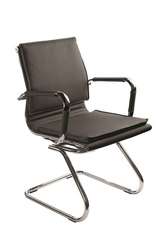 Кресло Бюрократ Ch-993-Low-V черный эко.кожа низк.спин. полозья металл хром