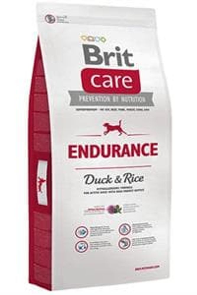 Brit Care 3кг Dog Endurance (д/активных) утка с рисом сухой д/собак