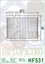 Фильтр масляный Hiflo Filtro HF531