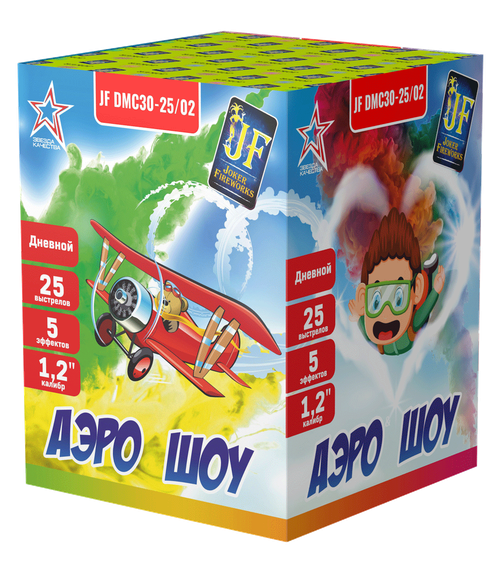 Дневная батарея салютов &quot;Аэро шоу&quot; (25/1,2) JF DMC30-25/02 (5 цветов)