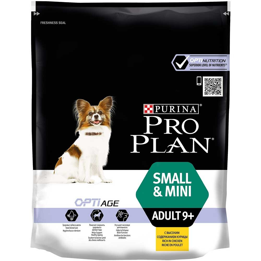 Pro Plan Adult 9+ Small&Mini Chicken 700 г - сухой корм для собак старше 9 лет мелких и карликовых пород (курица/рис)