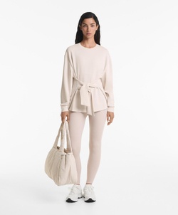 Oysho Толстовка мягкая на ощупь с завязкой на талии, серо-бежевый