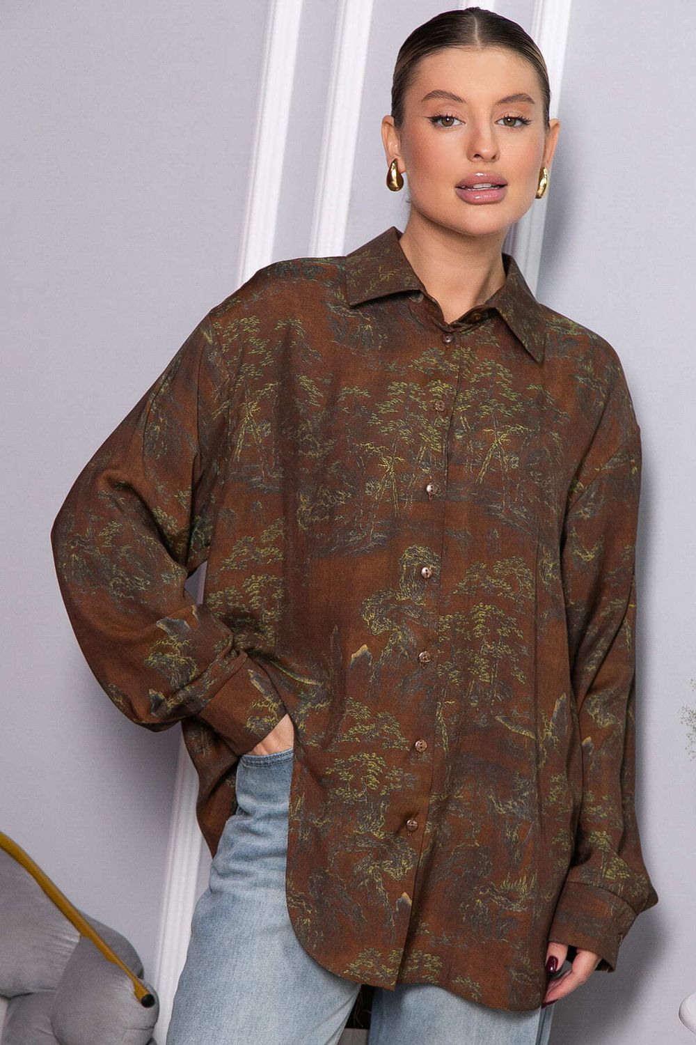 Блуза Тайна очарования (коричневая) Б14433-5М LT Collection