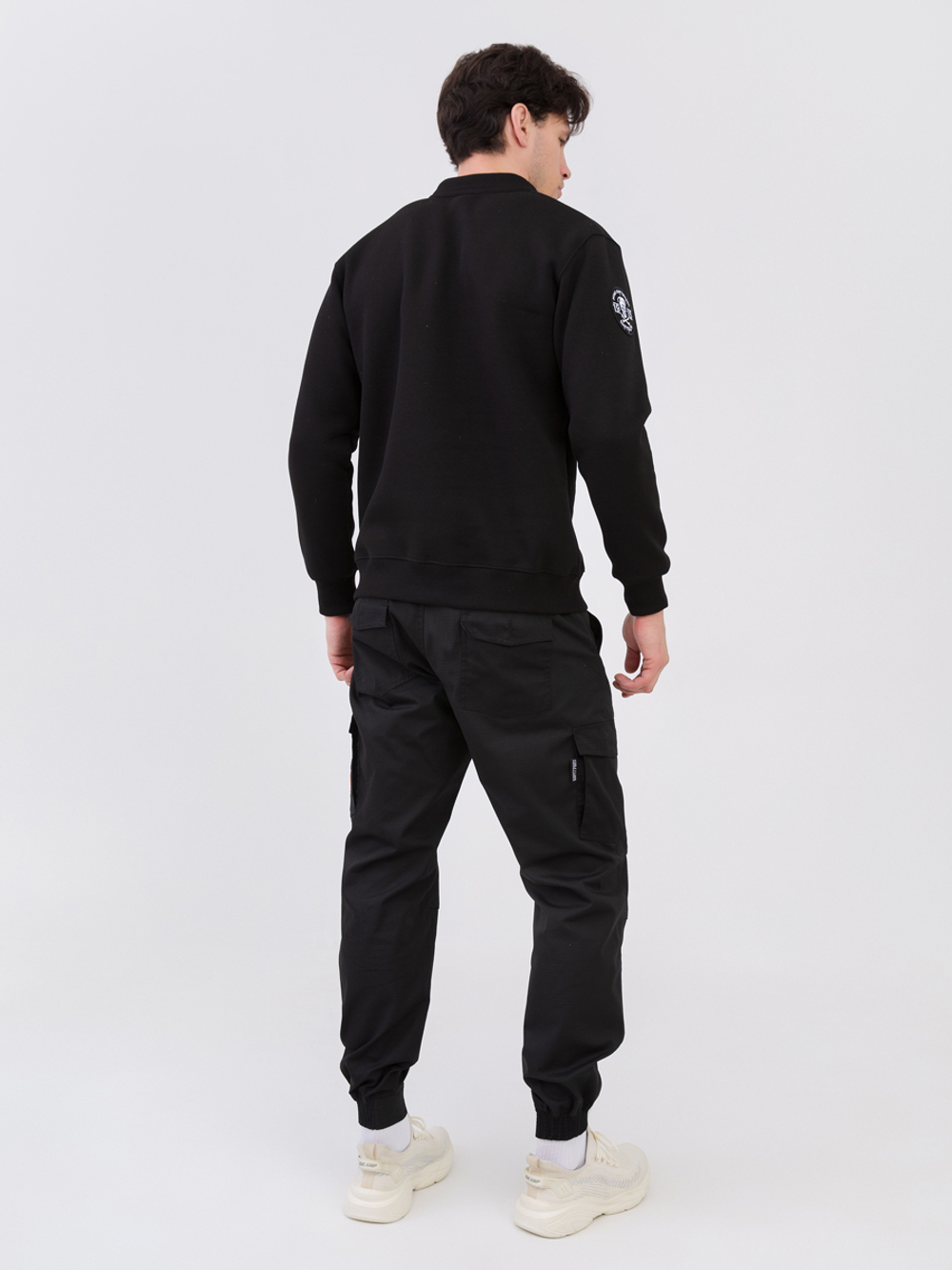 Свитшот-гимнастёрка Варгградъ мужской чёрный "1915" с начёсом