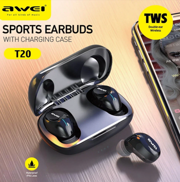 Наушники беспроводные Awei T20 ENC Sports Earbuds