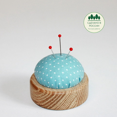 Игольница деревянная с подушечкой для иголок 6см MP146
