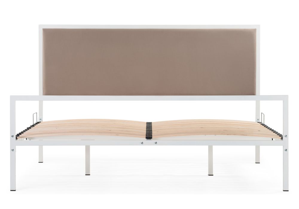 Двуспальная кровать Эгерт 160х200 белый / cacao