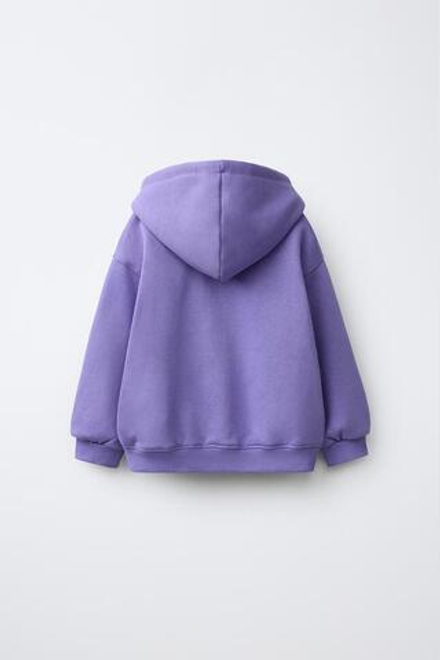 ZARA ХУДИ НА МОЛНИИ С ВЫШИВКОЙ, ЛАВАНДОВО-СИНИЙ