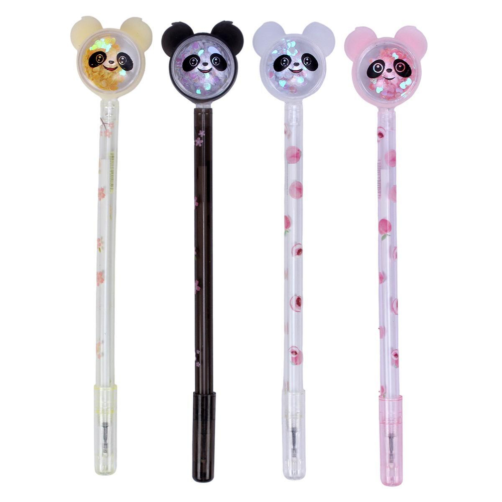 Ручка гелевая "Панда/Кошка", 0,5мм, синяя, 4 вида микс