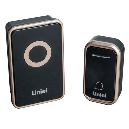 UDB-094W-R1T1-38S-BL-GL Звонок электронный. 220В. Радиус действия 150 м. Черный с золотистым. ТМ Uniel