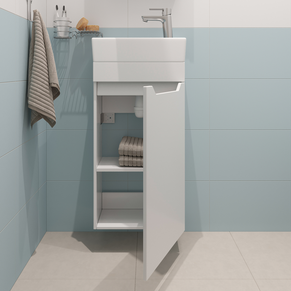 Тумба под раковину без столешницы DIWO Архангельск 40 подвесная, белая 1