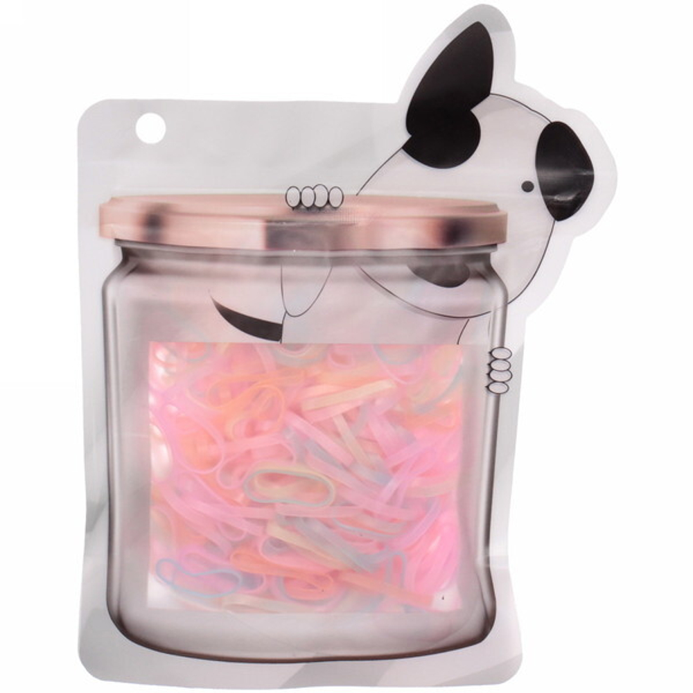 Резинки для волос силиконовые 100шт «Mini miracle - Марли». цвет микс , 9,5*14,5см.