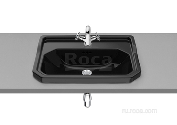 Раковина Roca Carmen накладная 600х450 мм, 1 отверстие для смесителя, черный 3270A5560
