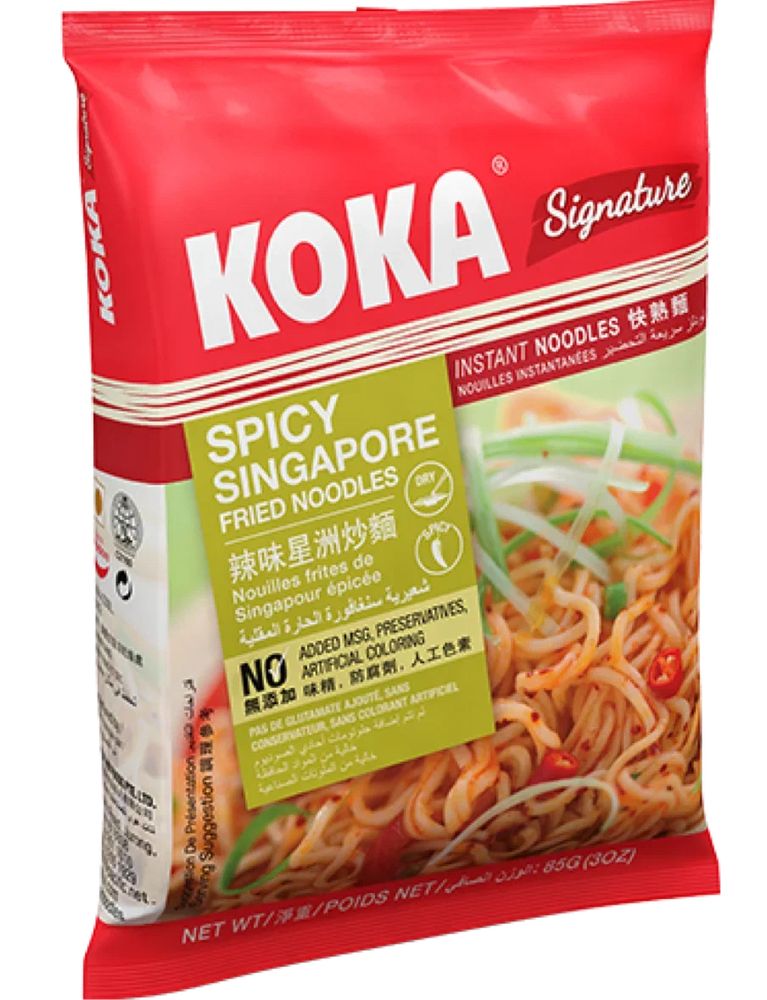 Лапша KOKA Signature Spicy жареная по-сингапурски 85 г 6 шт