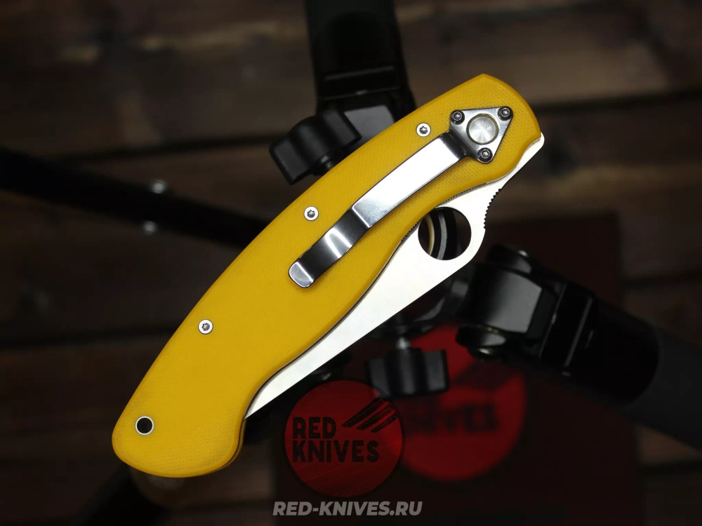 (Реплика Spyderco Military) Складной нож Steelclaw Боец-3 , желтая рукоять - сталь D2