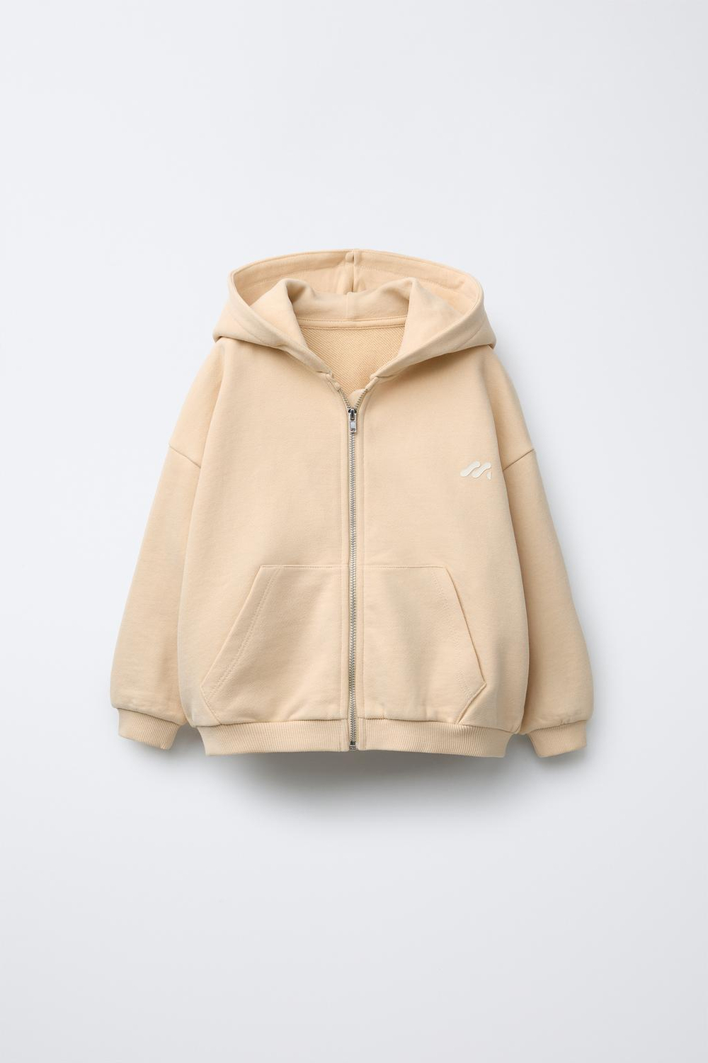 ZARA ХУДИ С ЛОГОТИПОМ, ЦВЕТ СЛИВОЧНОГО МАСЛА