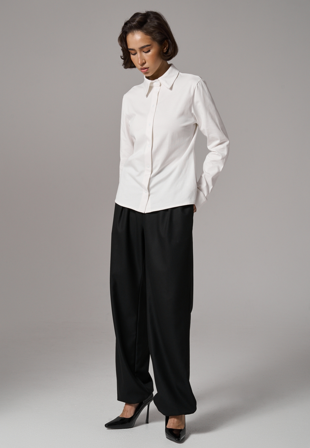 Рубашка трикотажная молочная