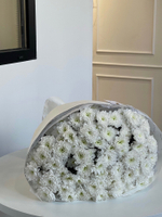 Гранд букет из белой хризантемы