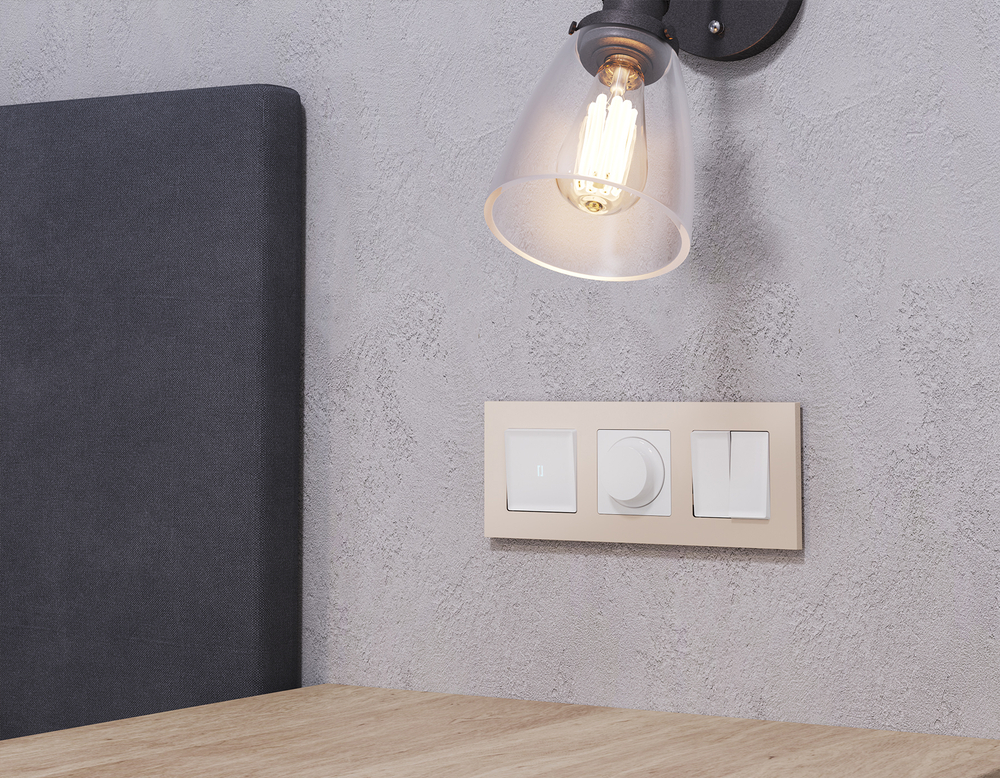 MA103010 Комплект механизма 2-кл выключателя ALFA Белый глянец QUANT (AP1030, VM115)