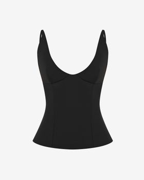 Топ из костюмной ткани с открытой спиной