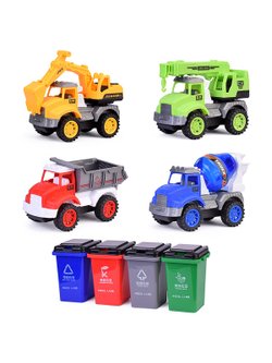 Игрушка Набор машин Спецтехника с мусорными баками (090A-67A)