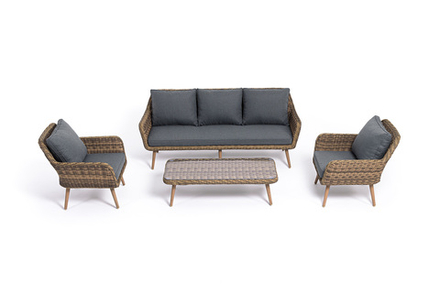 "Прованс" лаунж-зона плетеная из искусственного ротанга, цвет соломенный