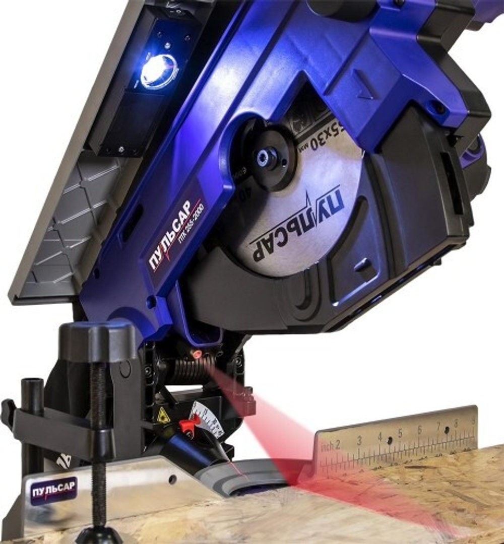 Пила торцовочная сетевая ПУЛЬСАР ПТК 255-2000 комбинированная 909-488