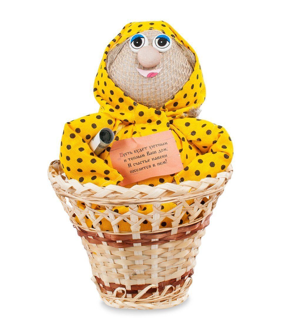 Народные промыслы КN02-008 Домовой «Марья в корзинкеэ» 28х14 (к уюту в доме)