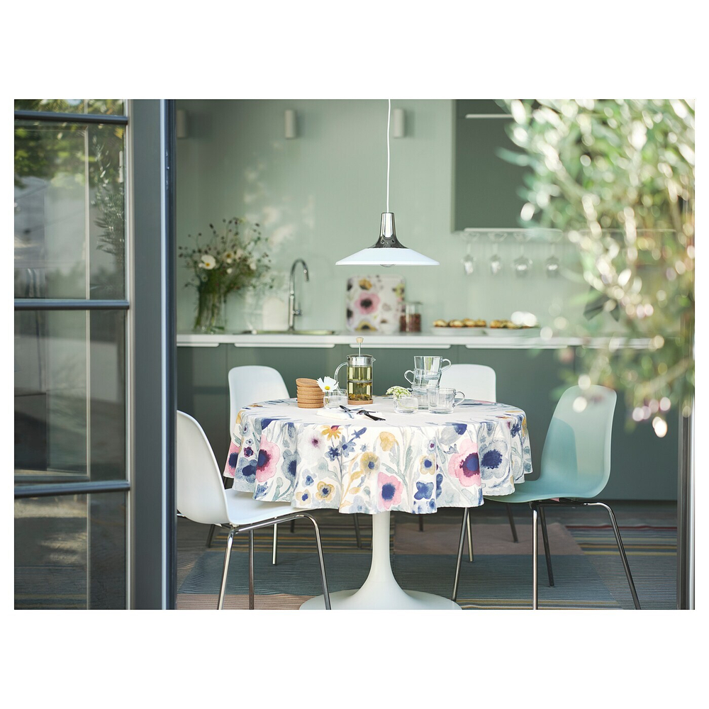 IKEA FYRTIOFYRA  (ИКЕА ФЙРТИОФЙРА)  -  Подвесной светильник, эффект хрома/белый, 38 см
