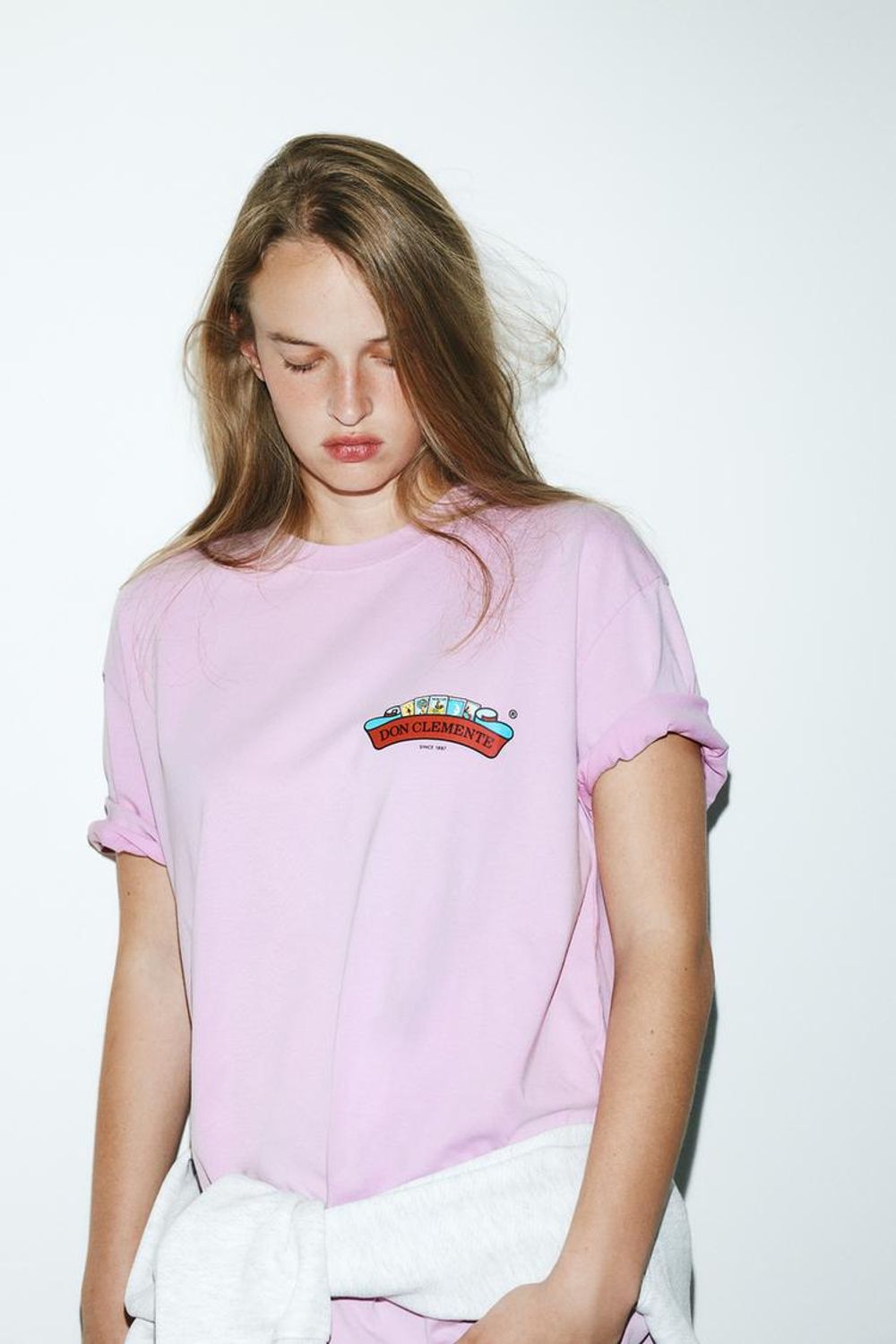 ZARA ФУТБОЛКА С ПРИНТОМ DON CLEMENTE®, СВЕТЛАЯ МАЛЬВА