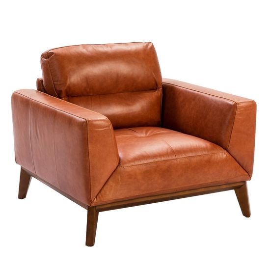 Кресло из кожи KF1016-1P /5036 светло-коричневое