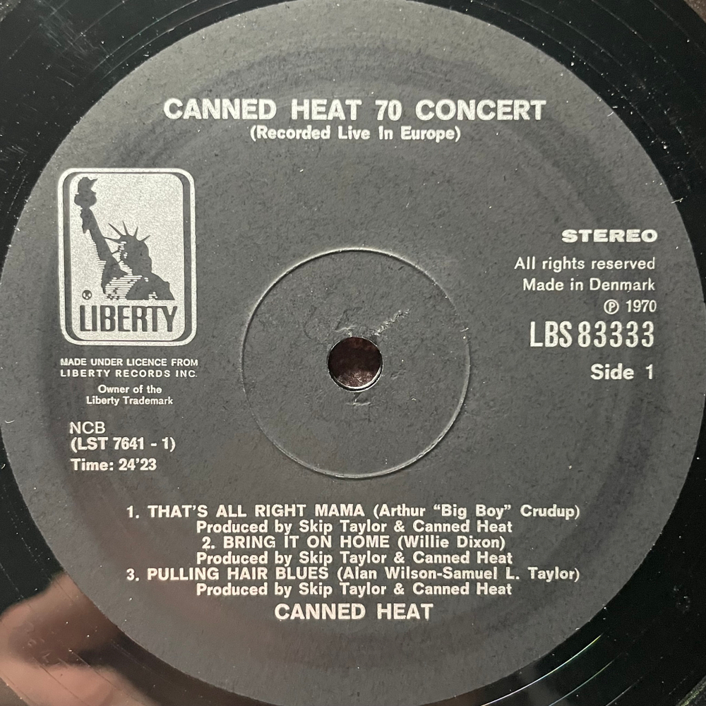 Canned Heat ‎– '70 Concert: Recorded Live In Europe (Дания 1970г.)
