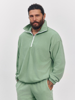 Свитшот "half zip" флисовый (зеленый)