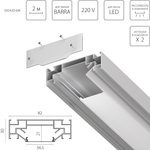 502420-6AI Профиль встраиваемый 2м для монтажа треков BARRA BASE в ПВХ потолок 1коробка=6шт