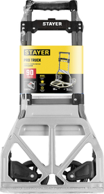 STAYER PROTruck, до 90кг, каркас из стали, платформа из алюминия, платформа 39х28см, колеса d13см, вес 4кг, складная хозяйственная тележка (38755-90)