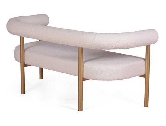 Диван BIGGI, букле белый, опоры золото