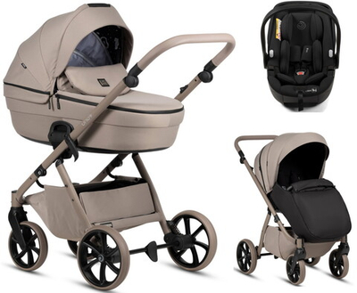 Детская коляска Tutis Uno 6 Plus Essential collection 3 в 1 с автокреслом Beno Black 1602172 Taupe с сумкой