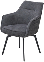 Стул М-City DISAUR Ренли (Renly) поворотный на 180 градусов, Brego-16 темно-серый, ткань, Черный