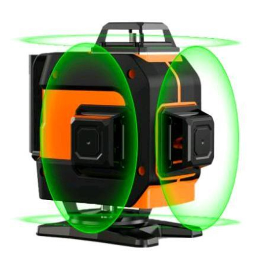 Уровень лазерный MLL-0225G (раб. диап.25м, зел.лазер,360°,16 лучей, фикс., резьба под штат, li-ion)