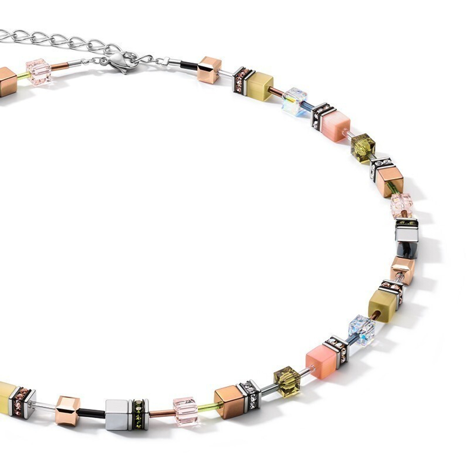 Колье Coeur de Lion Olive-Peach 5012/10-0922 цвет серый, мульти, бежевый, желтый, розовый