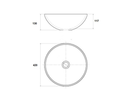 Раковина-чаша Bronze de Luxe Козетта с Тюльпаном на столешницу с декором, 420х420х130