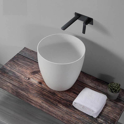Раковина чаша круглая Corian белая 40 см Armadi Art 884-40