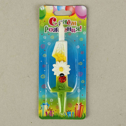 Свеча-Цифра Ромашка 1 12 см