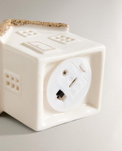 ZARA HOME НОВОГОДНЕЕ ЕЛОЧНОЕ УКРАШЕНИЕ «ДОМИК», БЕЛЫЙ